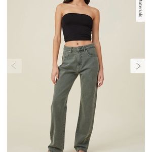 Olive Long Straight Leg Jeans Cotton On